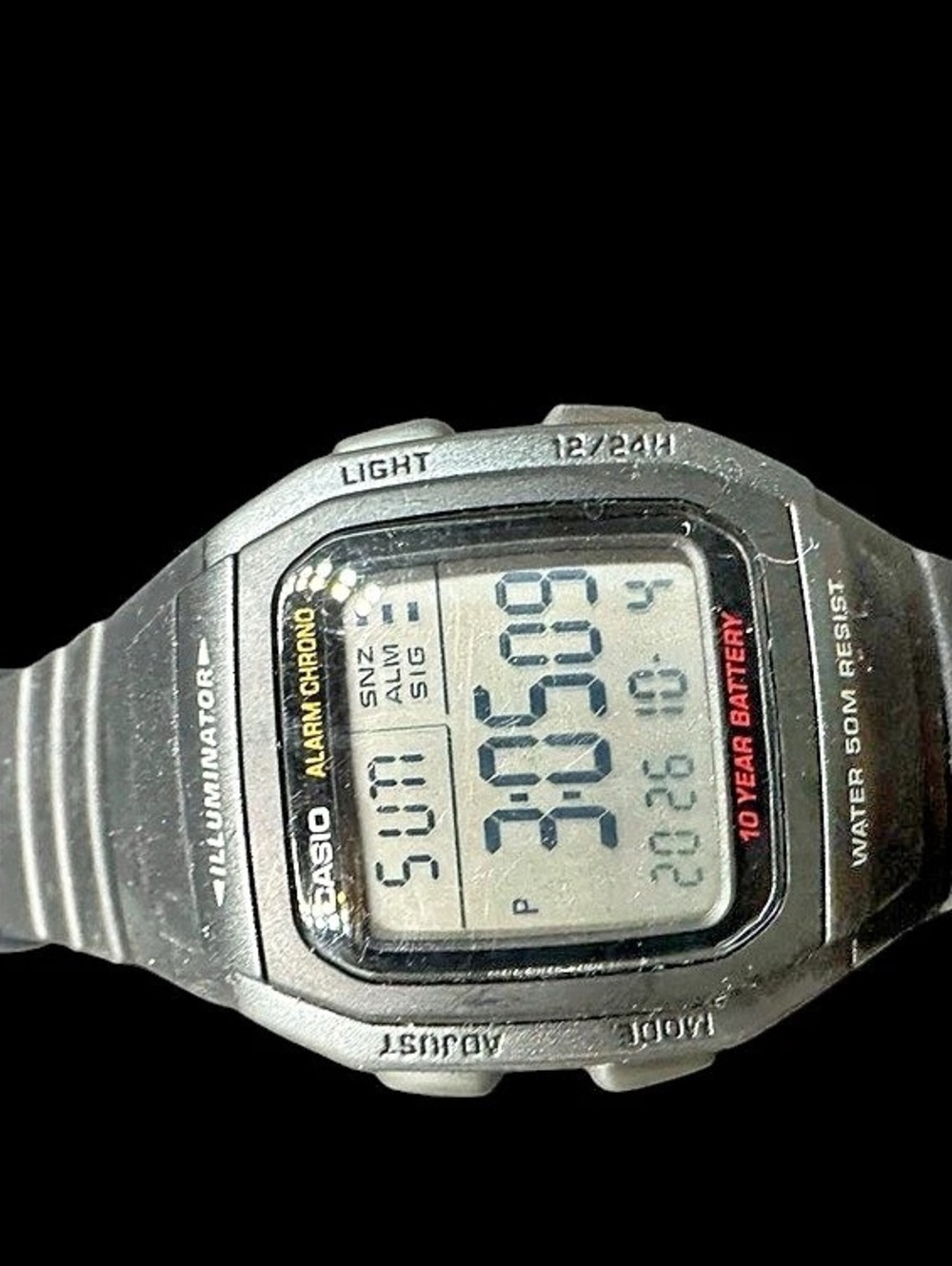Casio W-800H Digital Watch Black Silver Good